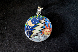 Cosmic Grateful Dead Bolt Pendant - A Trippy Tribute to the Legendary Band