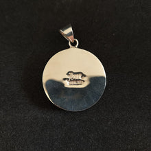 Wolf Inlay Sterling Silver Pendant - Turquoise, Coral, Mother of Pearl, Black Horn - 11g, 33.5mm (Excluding Bail)