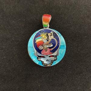 Grateful Dead Steal Your Face (Stealie) Ice Cream Kid Design Sterling Silver Pendant