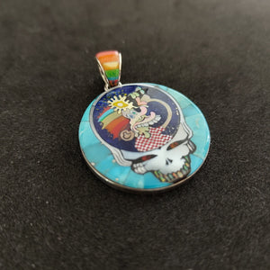 Grateful Dead Steal Your Face (Stealie) Ice Cream Kid Design Sterling Silver Pendant