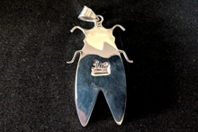 Pink Cicada Inlay Pendant in Sterling Silver with Hammer Shell, Antler, Paua, Mother of Pearl and Orange Spiny Shells - 51x28mm, 13g