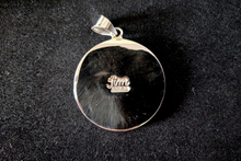 White Hummingbird Inlay Pendant - Sterling Silver Pendant with Mother of Pearl, Jet, Spiny Oyster Shell, and Paua Shell - 13g, 1.5" Diameter (Excluding Bail)