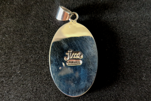 Unicorn Inlay Pendant - Sterling Silver Pendant with Coral, Magenta Turquoise, Lazuli Lapis, Lab Opal, and Mother of Pearl - 11g, 38x26mm (Excluding Bail)